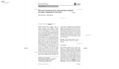 Electrode materials used for electrochemical oxidation of organic compounds in wastewater